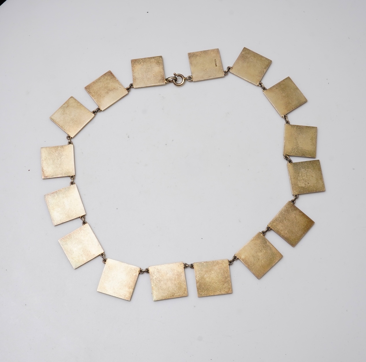 A silver and enamel necklace, Scandinavia, mid 20th century